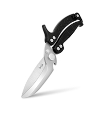 Brigii Kitchen Shears, Stainless Steel Heavy Duty Poultry Shears, Multi-Purpose Kitchen Scissors for Cutting Chicken, Fish, Seafood, and Vegetables, Spring Loaded-KS05Black