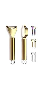 Gold Kitchen Utensils Set, Kyraton 38 Pieces Non-Stick Silicone Cooking Utensils Set, Spoon Spatula Set with Sturdy Stainless Steel Utensil Holder, Dishwasher Safe