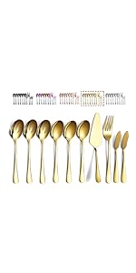 Gold Kitchen Utensils Set, Kyraton 38 Pieces Non-Stick Silicone Cooking Utensils Set, Spoon Spatula Set with Sturdy Stainless Steel Utensil Holder, Dishwasher Safe
