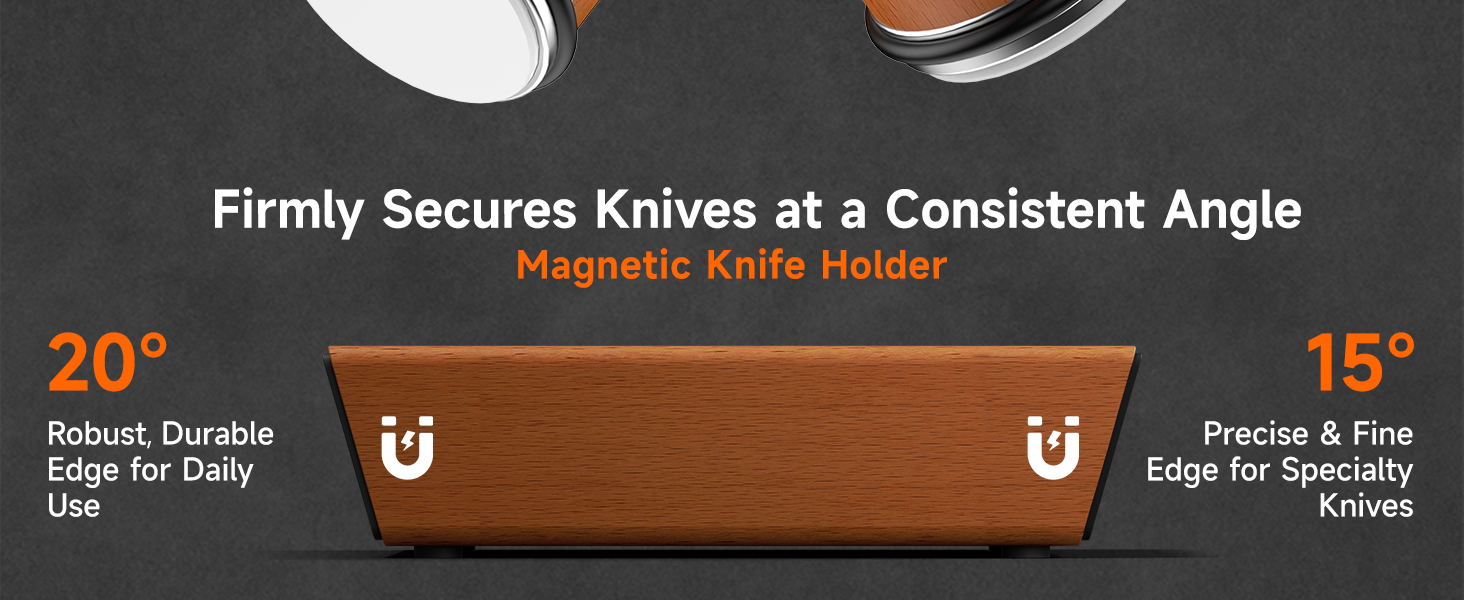 Rolling Knife Sharpener, Diamond & Ceramic Discs, 15° & 20° Magnetic Angles, Fast & Safe for Any Blade Hardness, Sharpening Kit for Kitchen & Pocket Knives, Razor-Sharp Edge, Leather Strop, Ideal Gift