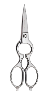 Messermeister 10-Inch Push Button Take-Apart Poultry Shears, Titanium Black - High-Carbon Stainless Steel & Soft-Grip Handles - Includes Nut Cracker & Bottle Opener