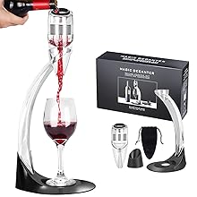 D&Slifei Red Wine Aerator Pourer and Decanter with Unique Aeration Device – Quickly Enhances Wine Flavors for a Smoother Finish, Ideal Gift for Wine Lovers & Sommeliers (Black)