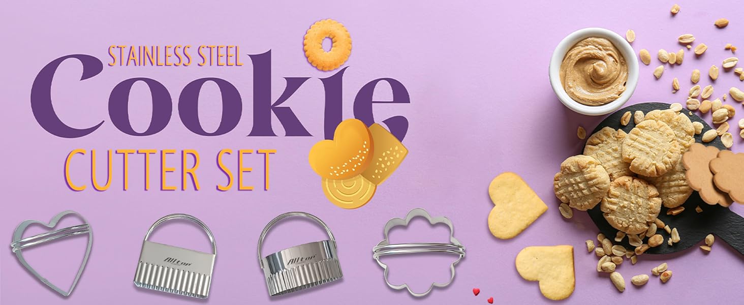 ALLTOP Round Biscuit Cutters with Handle, Stainless Steel Baking Essential Tool for Effortless Circle Cookie Shaping,Pastry,Cake Decoration Creation–Precise Cut for Dumpling,Scone, Donut-5 Pcs