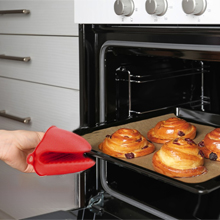 NEPAK 2 Pairs Oven Mitts Heat Resistant,Mini Silicone Oven Gloves,Pinch Grips Mitts Potholder for Kitchen Cooking & Baking (Red and Blue)