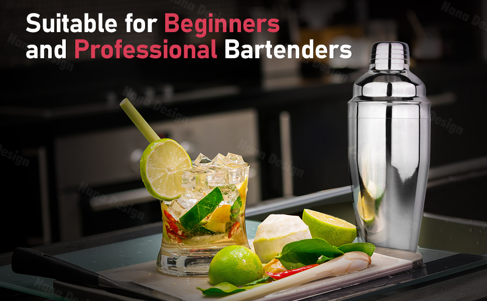 Zrorgons Stainless Steel Cocktail Shaker - Classic Martini Mixer with Built-in Strainer, Perfect for Home Bar or Bartender Gift - Compact and Portable 11.8oz (350ml) Size for Single Martinis