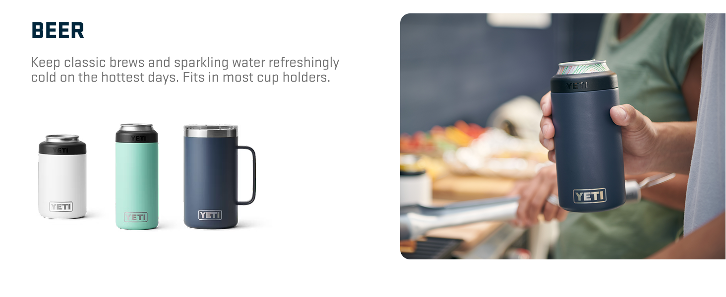 YETI Rambler 20 oz Cocktail Shaker, Stainless Steel, Vacuum Insulated, Big Wave Blue