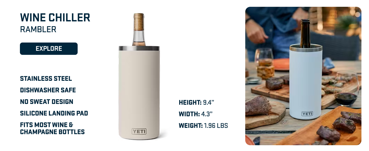 YETI Rambler 20 oz Cocktail Shaker, Stainless Steel, Vacuum Insulated, Big Wave Blue