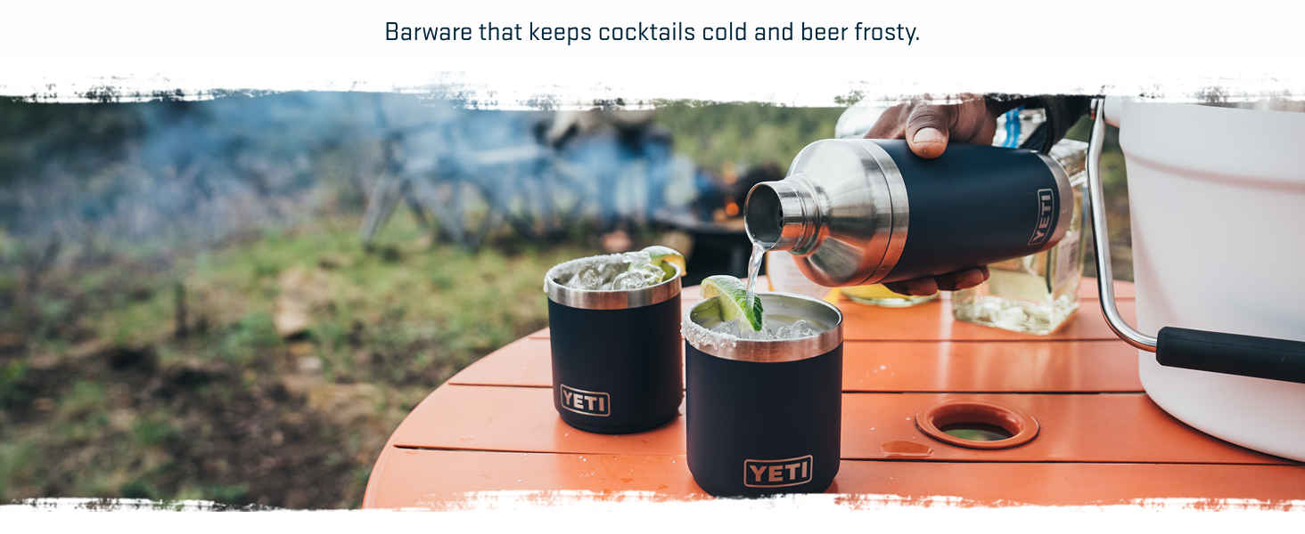 YETI Rambler 20 oz Cocktail Shaker, Stainless Steel, Vacuum Insulated, Big Wave Blue