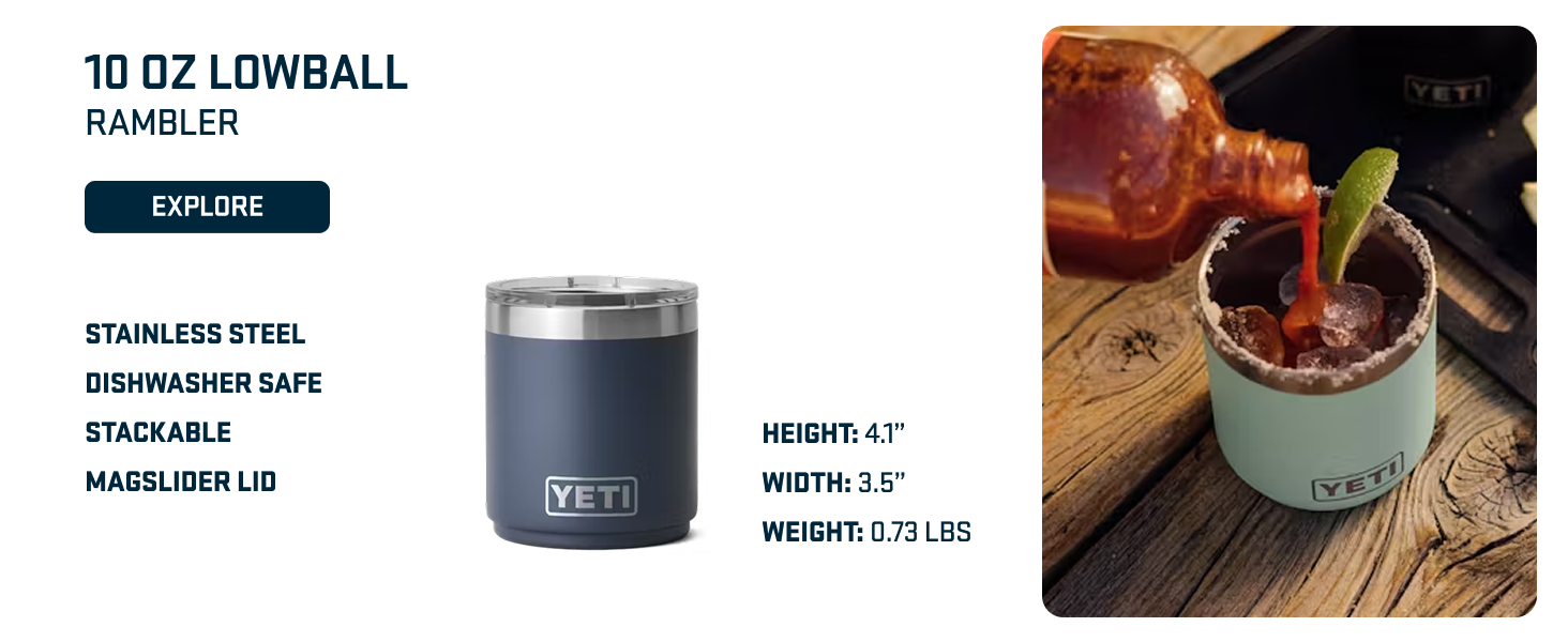 YETI Rambler 20 oz Cocktail Shaker, Stainless Steel, Vacuum Insulated, Big Wave Blue