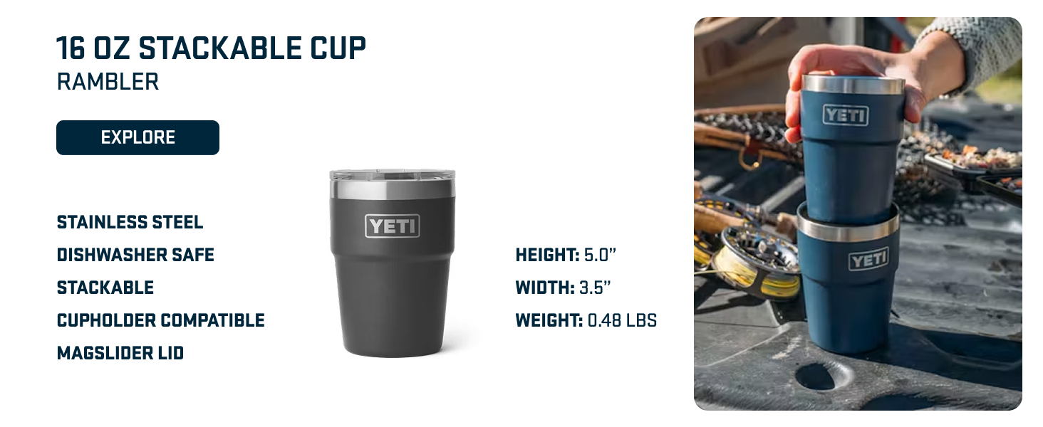 YETI Rambler 20 oz Cocktail Shaker, Stainless Steel, Vacuum Insulated, Big Wave Blue