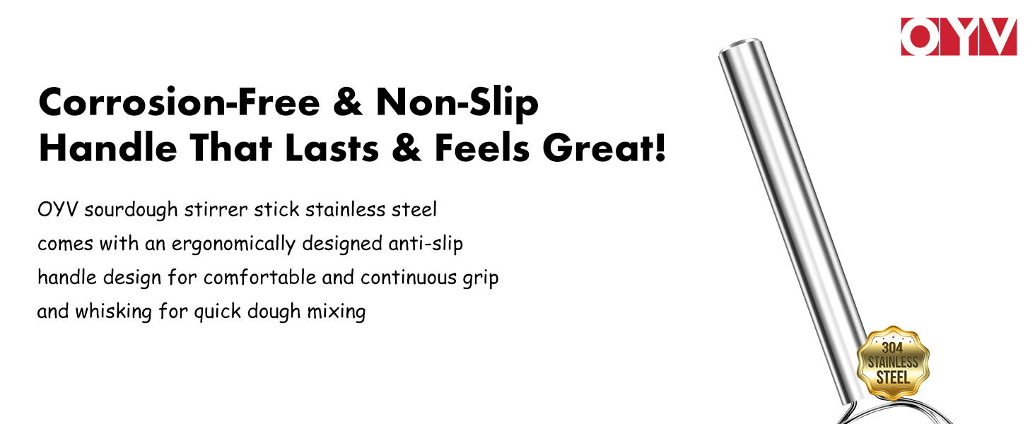 304 stainless steel dough whisk, Dishwasher Safe Danish Dough Whisk, Dutch Bread Whisk for Sourdough, Pizza, Pastry, Cake Batter, 12-inch sourdough tools