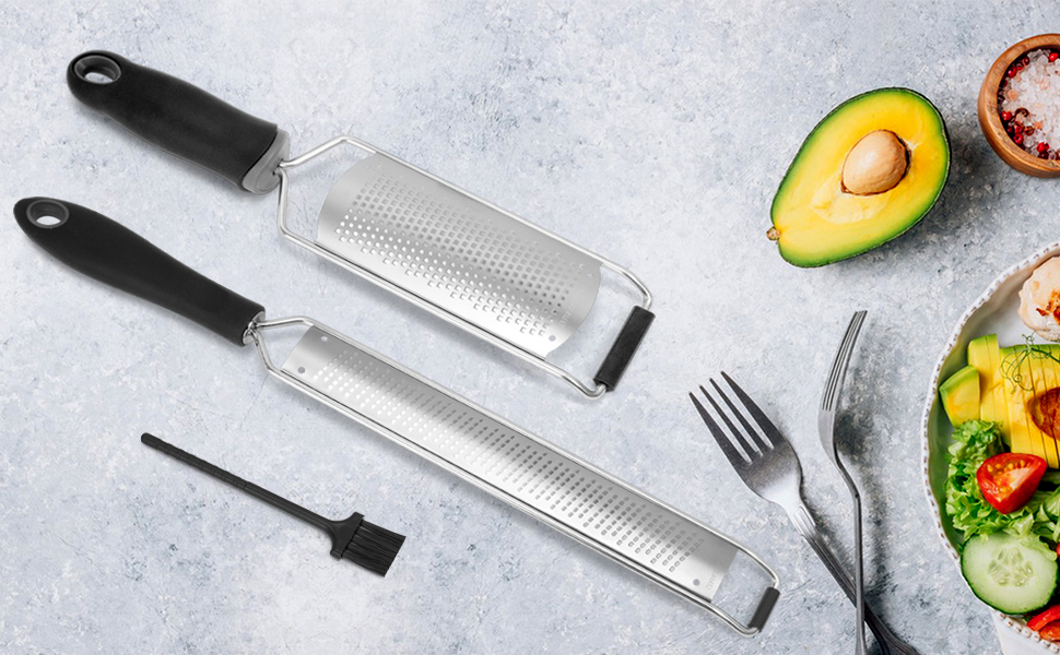 Lemon Zester Grater with Handle, Fine Graters for Kitchen, Cheese Grater Handheld, Hand Grater Zester Tool Stainless Steel