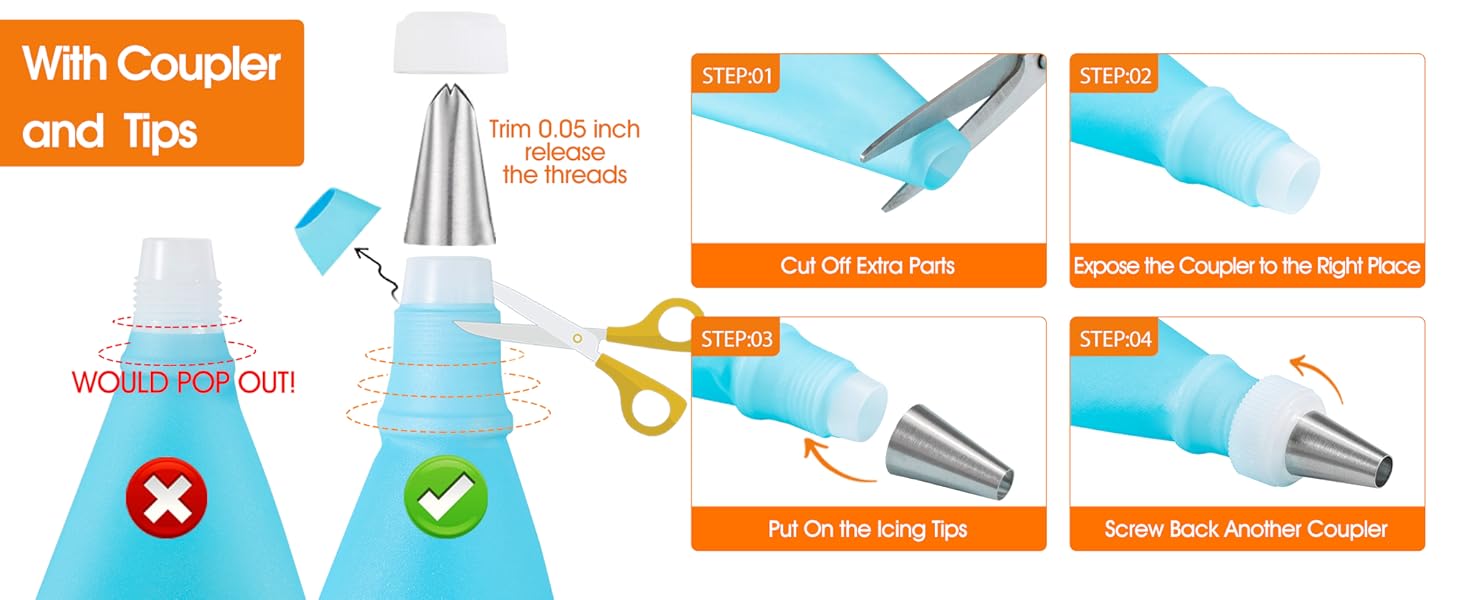 Angadona Macaron Silicone Baking Mats Kit (16pcs set) Macaroon Baking Mat Set of 2 Half Sheet Macaron Silicone Mat Nonstick Macaron Mat Sheet,6 Piping Tip,2 Piping Bag with 3 Bag Tie,2 coupler