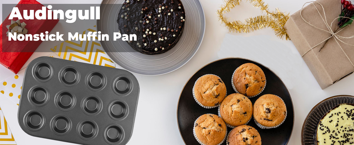 Mini Muffin Pan, Premium Small Cupcake Pans, Carbon Steel 12-Cup Muffin Tin, Versatile Non-Stick Bakeware