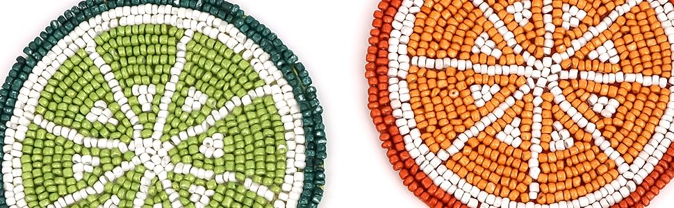 Glass Beads Coasters for Drinks - 12 Pcs Round 4 inch Drink Coaster Thick Absorbent Heat-Resistan - Used for Cold Hot Beverages Glasses Mugs Cups Plants Apartment Decor Bar Table - ALPHA Living HOME