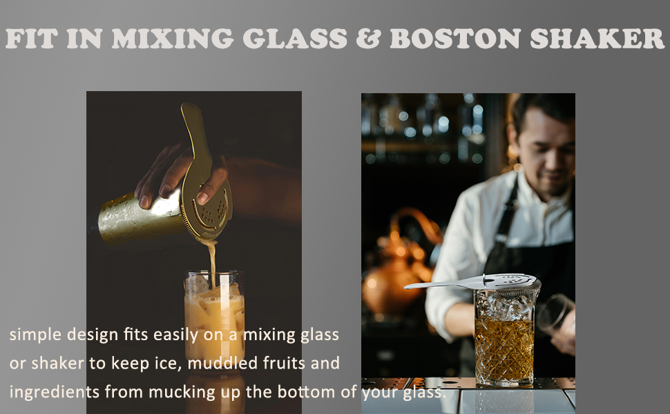 Black Cocktail Strainer for Drinks 2 Prong Hawthorne Strainer with Removable Spring Stainless Steel Bartending Strainer