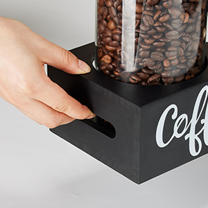 Yangbaga Glass Sugar Coffee Canister for Ground Coffee,2×55OZ Coffee Containers with Handle Shelf Coffee Bar Station Accessories Organizer Decor,Food Storage Jars with Iron Scoop for Kitchen