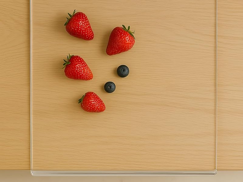 Acrylic Cutting Board with Counter Lip, Clear Cutting Boards for Countertop Protector, Non-Slip Cutting Board for Kitchen Counter, Aesthetic Kitchen Decor Gadgets House Warming Gifts(16.1"x12.5")