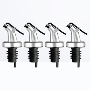 Press Oil Stopper Sauce Bottle Nozzle - Leak-Resistant Olive Oil Pourer Spout for Kitchen Bottles - Versatile Wine Stopper and Pourer for Oils Vinegar Syrups - Fits Standard 3.26In Bottles