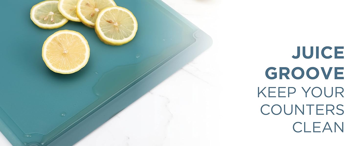 COOK WITH COLOR Extra Large Cutting Board Set, Jumbo-Sized Boards with Rubber Border for Enhanced Cooking Experience, 3-Piece, Brown