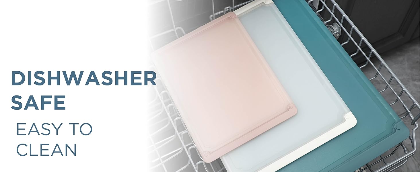 COOK WITH COLOR Extra Large Cutting Board Set, Jumbo-Sized Boards with Rubber Border for Enhanced Cooking Experience, 3-Piece, Brown