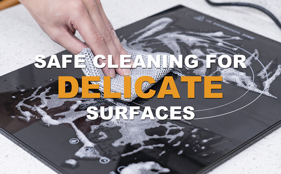 Inkhut Non Scratch Wire Dishcloth, Multipurpose Wire Dishwashing Rag for Wet and Dry, Multifunctional Dish Rags for Washing Dishes, Reusable Steel Wool Scrubber for Kitchen Cleaning