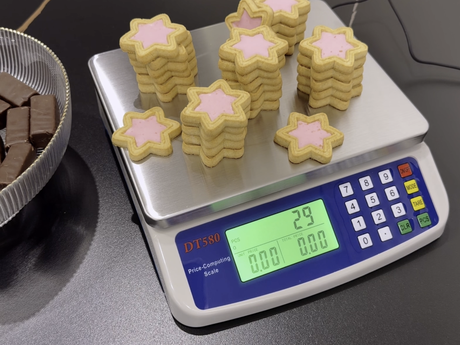 Digital Kitchen Scale 40kg/88lb Stainless Steel Price Computing Scale Counting Scale Deli Scale with Large LCD Display for Baking Bread Cooking Meat Prep Parts and Coins Adapter Included