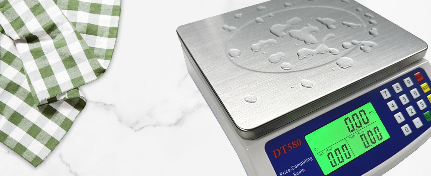 Digital Kitchen Scale 40kg/88lb Stainless Steel Price Computing Scale Counting Scale Deli Scale with Large LCD Display for Baking Bread Cooking Meat Prep Parts and Coins Adapter Included