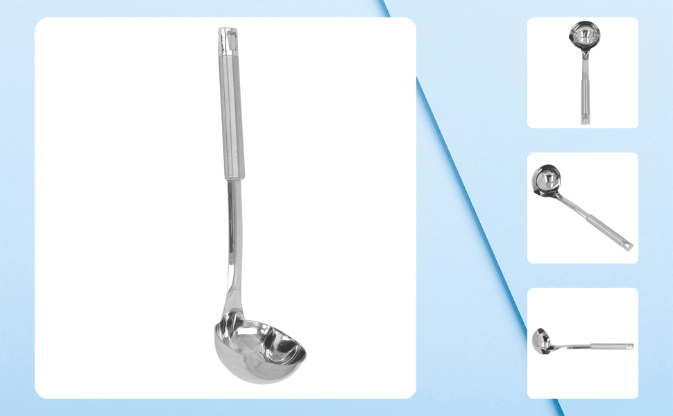 Stainless Steel Oil Separator Soup Ladle, 12 Inch Gravy Food Fat Separator Skimmer Spoon Grease Strainer Separater Hot Pot Oil Filter Spoon for Kitchen Cooking, Soup Colander