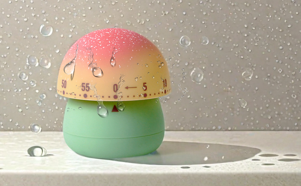 Cute Mushroom Timer for Kids, High Volume Mechanical Kitchen Timer, Wind Up 60 Minutes Manual Countdown Timer for Classroom, Home, Study and Cooking (Green)