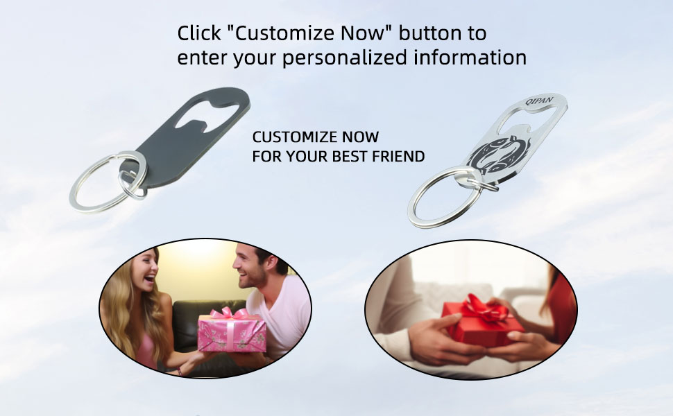 2 IN 1 Personalized Bottle Opener,Keychain,Solid and Durable Beer Openers,Heavy Duty Stainless Steel,Double Sided Inspirational Gift (Black)