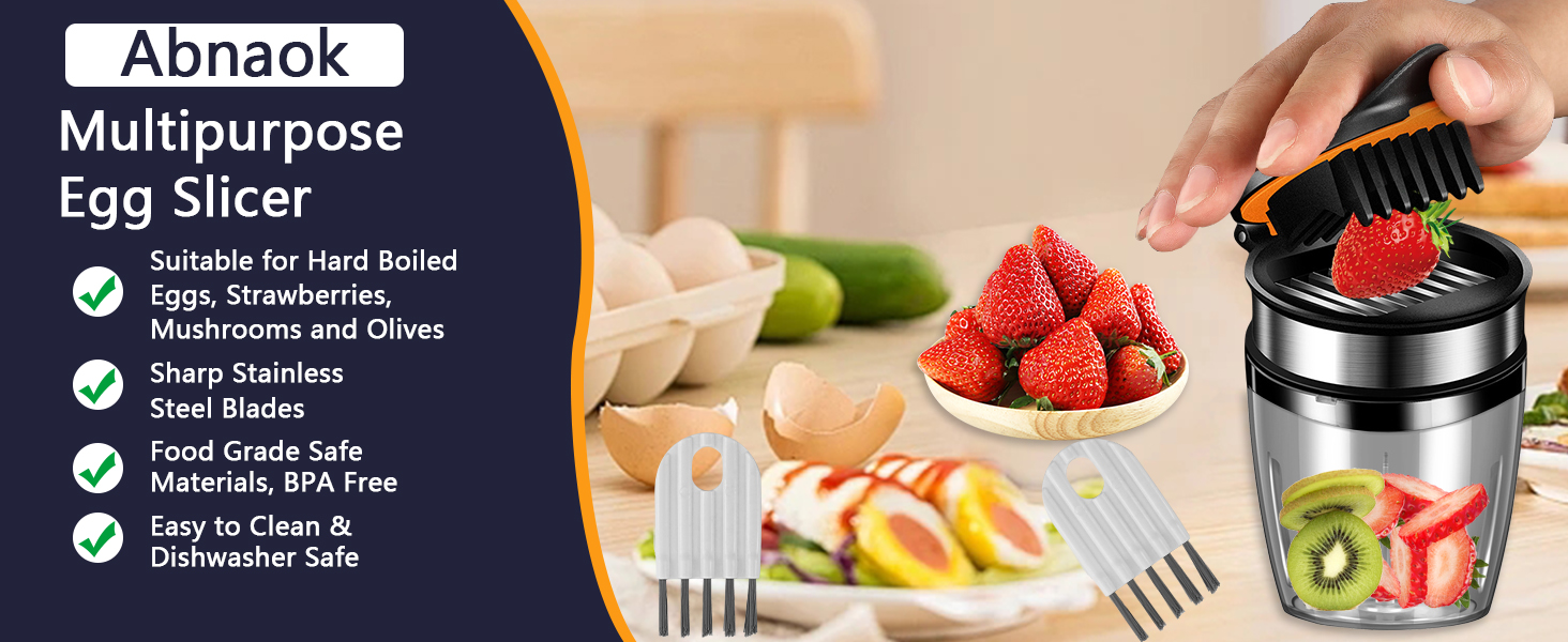 2026 Upgraded Strawberry Slicer, Fruit Slicer Cup for Eggs, Banana,Kiwi, Stainless Steel Strawberry Cutter, Dishwasher Safe, Quickly Makes Fruit & Veggie Salad - Must Have Kitchen Gadget