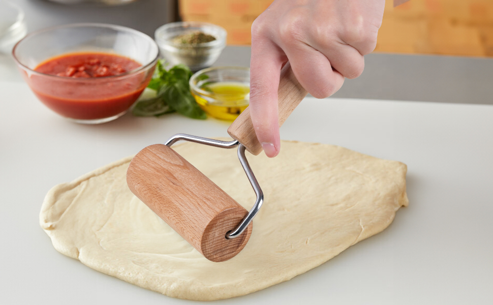 Rolling Pin, Wooden Rolling Pins For Baking, Pizza Dough Roller, Not Easy To Crack, Non-Stick Wood Pastry Roller, Essential Kitchen Utensils.