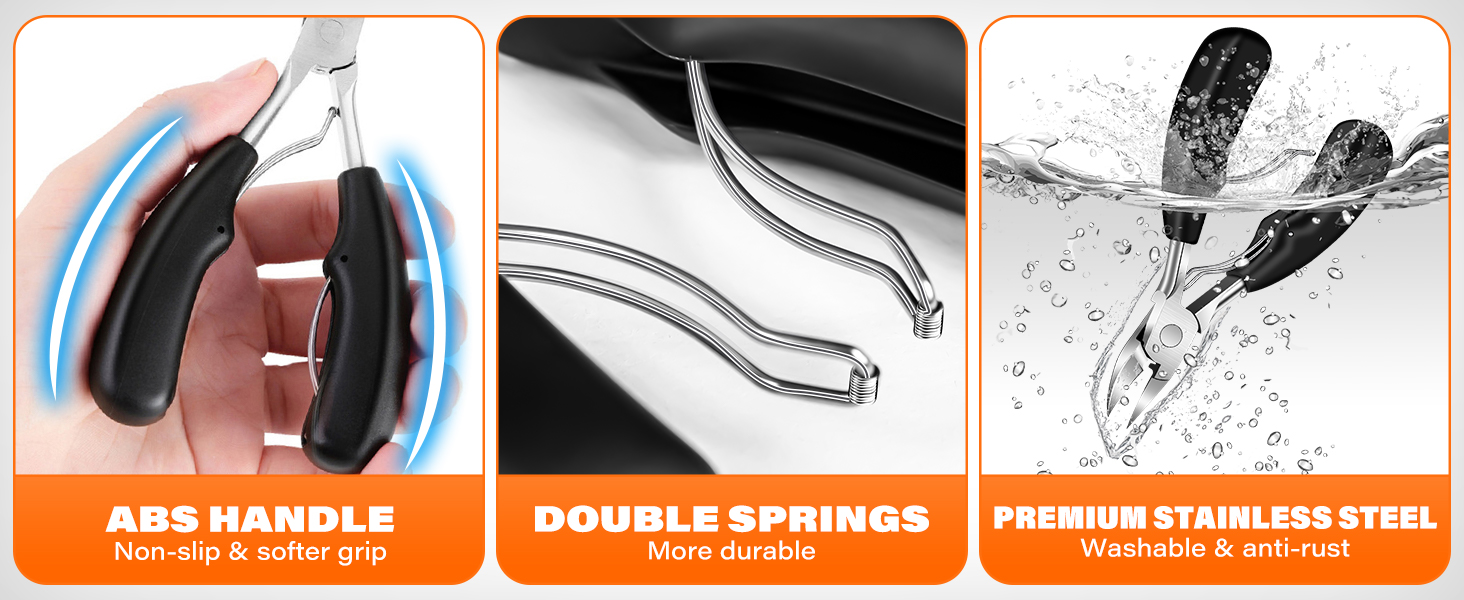 DRMODE Toenail Clippers for Seniors Thick Toenails, Large Toe Nail Clippers for Men Thick Nails with Wide Opening, Sharp Heavy Duty Ingrown Toenail Clippers Nail Cutter Long Handle with Slanted Blade