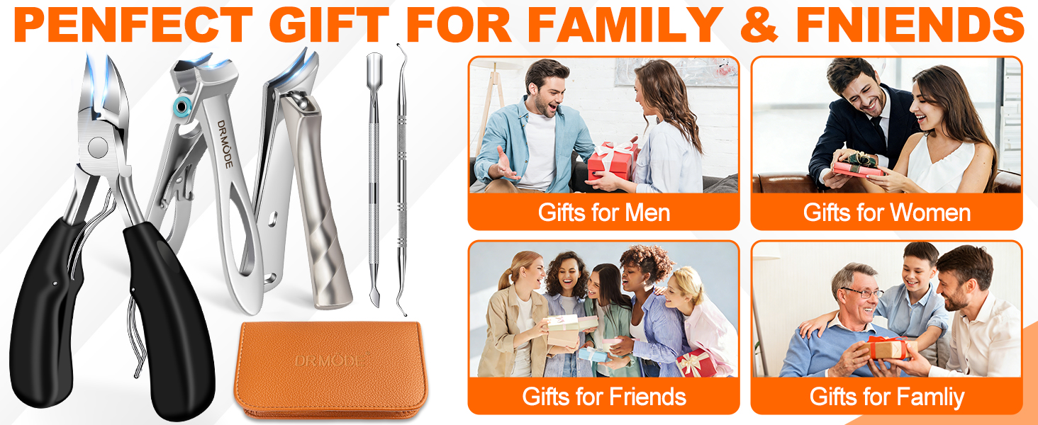 DRMODE Toenail Clippers for Seniors Thick Toenails, Large Toe Nail Clippers for Men Thick Nails with Wide Opening, Sharp Heavy Duty Ingrown Toenail Clippers Nail Cutter Long Handle with Slanted Blade