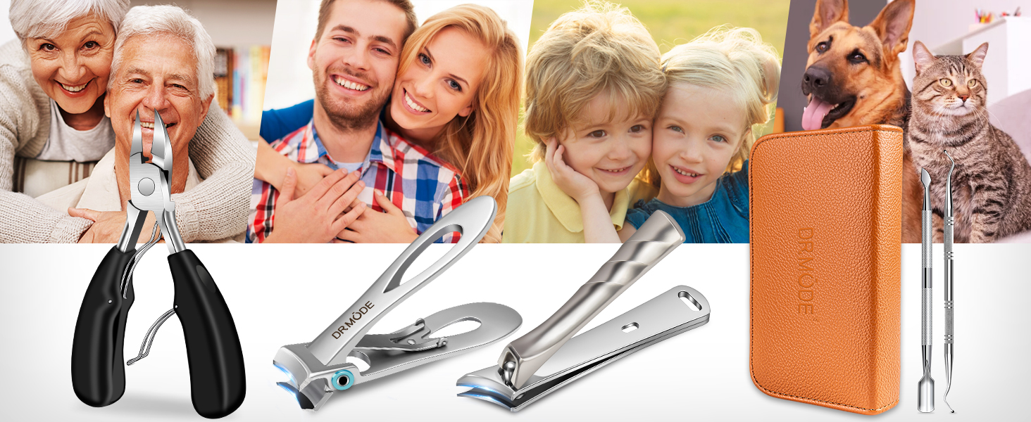 DRMODE Toenail Clippers for Seniors Thick Toenails, Large Toe Nail Clippers for Men Thick Nails with Wide Opening, Sharp Heavy Duty Ingrown Toenail Clippers Nail Cutter Long Handle with Slanted Blade