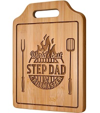AceThrills Dad Gifts for Dad Birthday Gift for Dads Christmas Gifts Who Wants Nothing from Daughter Son - Engraved Bamboo Cutting Board 12.3"L x 8.7"W x 0.4"Th