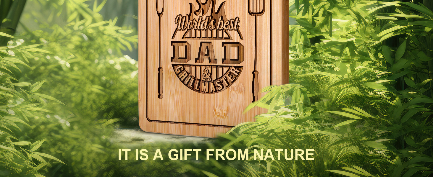 AceThrills Dad Gifts for Dad Birthday Gift for Dads Christmas Gifts Who Wants Nothing from Daughter Son - Engraved Bamboo Cutting Board 12.3"L x 8.7"W x 0.4"Th