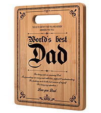 AceThrills Dad Gifts for Dad Birthday Gift for Dads Christmas Gifts Who Wants Nothing from Daughter Son - Engraved Bamboo Cutting Board 12.3"L x 8.7"W x 0.4"Th
