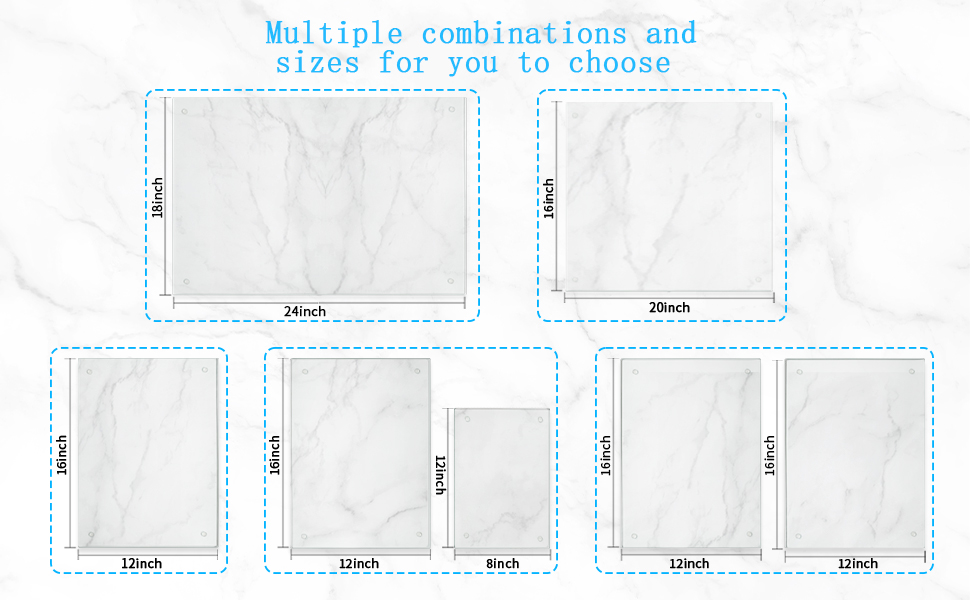 Small Glass Cutting Board,Clear Tempered Glass for Kitchen 1 Pcs (8"x12"),with Rubber Feet,Non-Slip,Durable Shatter Resistant,Dishwasher Safe,Scratch Resistant,Heat Resistant