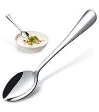 HANSGO Stainless Steel Pasta Server, 13 Inch Spaghetti Fork with Teeth & Drainage Holes - Heat Insulated Handle for Serving Pasta, Stirring Sauces, Tossing Salads & Draining Vegetables