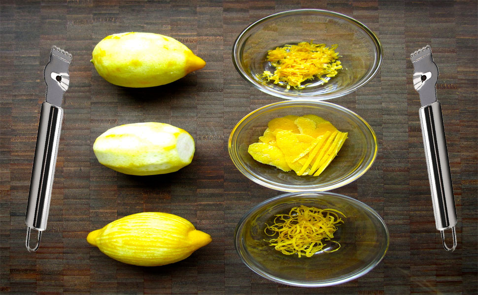 2Pcs Stainless Steel Lemon Zester Grater with Hole Citrus Orange Peeling Tool Fruit Peelers Mandolines and Slicers Graters, Peelers and Slicers