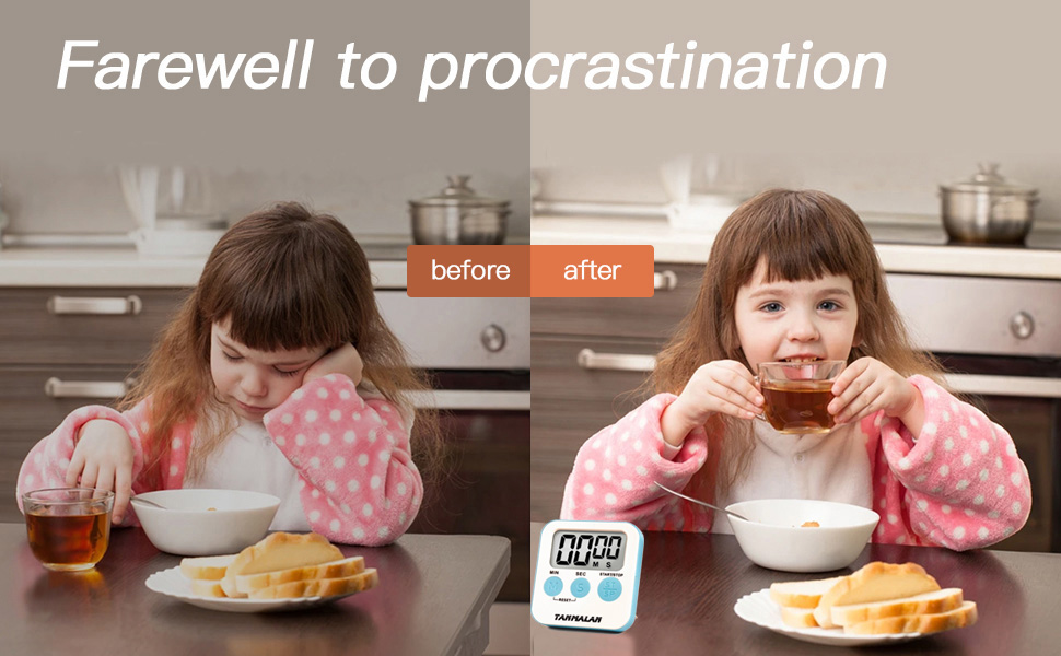 Tanmalan Kitchen Timer for Cooking Loud Alarm, Large Display, Auto Memory Loud Alarm, Large Display,Big Button，for Kids for Teacher Classroom Must Haves,Count Down-up,Easy to use (6.0-Grey)