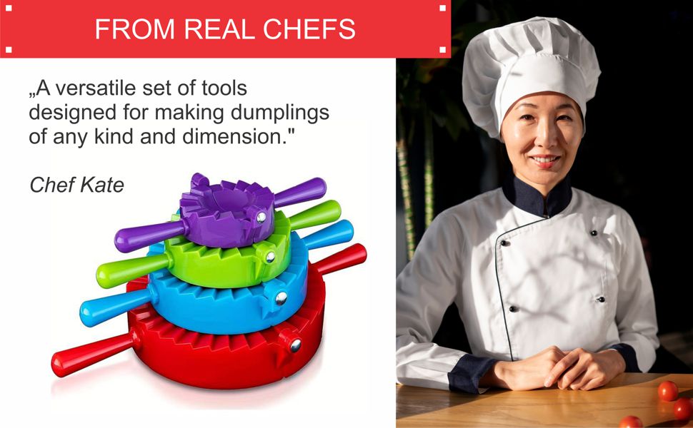 Dumpling Maker Press Mold Set of 4 - Gyoza Pot Pie Maker, Dough Press, Empanada Press 5 inch, Empanada Maker Press 6 inch, Chinese Soup Dumpling, Dumpling Mold, Ravioli, Dumpling potsticker maker