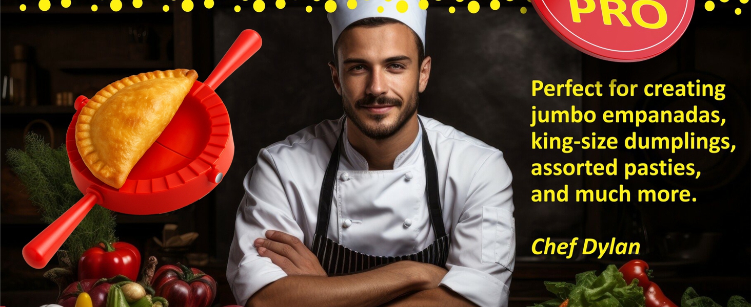 Empanada Maker Press 6 Inch - Professional Empanadas - Mold Ravioli Dumpling Wrap, Tortilla Folder, Wonton Dough Press 2-in-1 Cutter Sealer, Pierogi, Calzone, Hand Pot Pie Maker Wraper