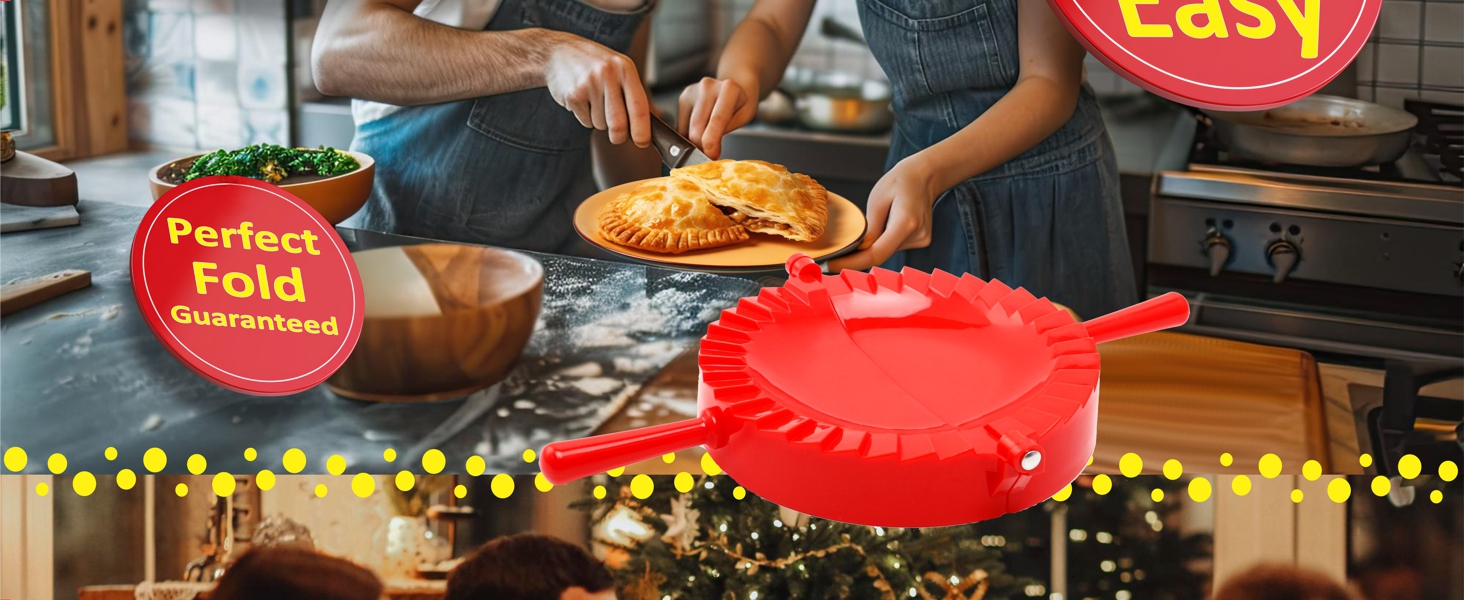 Empanada Maker Press 6 Inch - Professional Empanadas - Mold Ravioli Dumpling Wrap, Tortilla Folder, Wonton Dough Press 2-in-1 Cutter Sealer, Pierogi, Calzone, Hand Pot Pie Maker Wraper