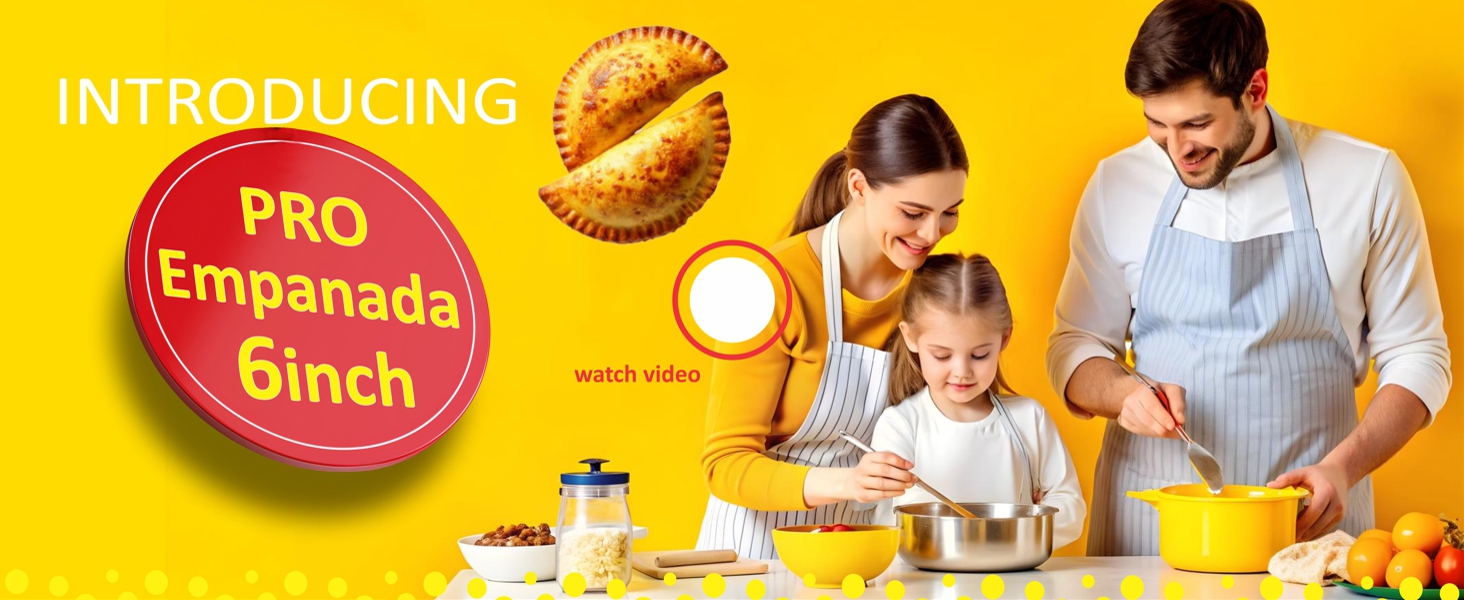 Empanada Maker Press 6 Inch - Professional Empanadas - Mold Ravioli Dumpling Wrap, Tortilla Folder, Wonton Dough Press 2-in-1 Cutter Sealer, Pierogi, Calzone, Hand Pot Pie Maker Wraper