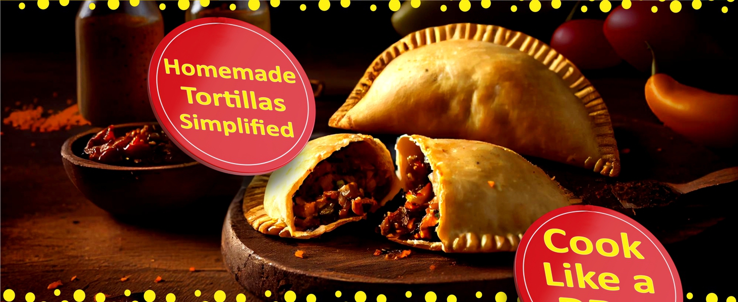 Empanada Maker Press 6 Inch - Professional Empanadas - Mold Ravioli Dumpling Wrap, Tortilla Folder, Wonton Dough Press 2-in-1 Cutter Sealer, Pierogi, Calzone, Hand Pot Pie Maker Wraper