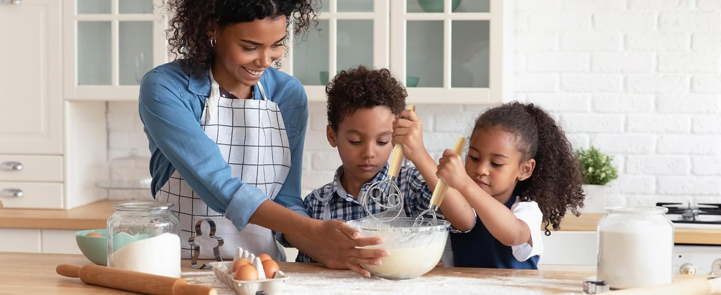 ALLTOP Danish Dough Whisk - Ultimate Dutch Mixer Hand Utensil with Stainless Steel Dough Hook - Essential Sourdough Stirring Stick for Perfect Bread Making Tool