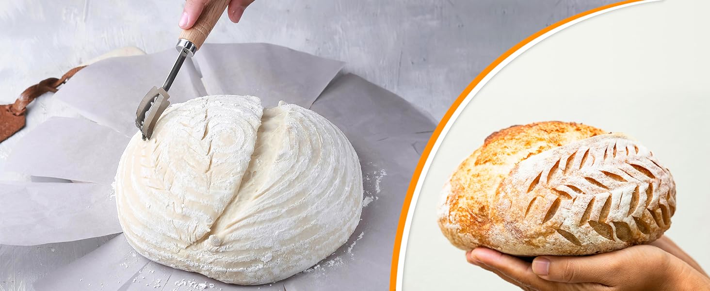 ALLTOP Danish Dough Whisk - Ultimate Dutch Mixer Hand Utensil with Stainless Steel Dough Hook - Essential Sourdough Stirring Stick for Perfect Bread Making Tool